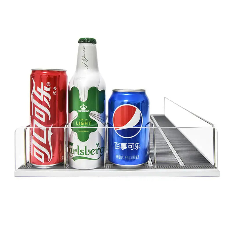 Plastic Supermarket Fridge Cooler Gravity Shelf Bottle Glides Display Feed Roller Shelves
