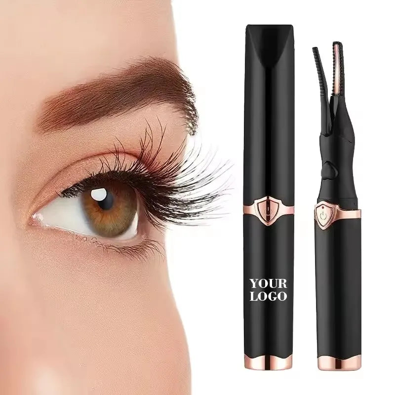 24 Hours Long Lasting Natural Curling Portable Electric Heated Beauty Tool Eyelash Curler Stainless Steel Custom Logo Mini