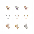 Zuola Trendy 5A Zircon Titanium Stud Earrings Hypoallergenic Secure Delicate Sparkling Minimalist Piercing Jewelry Gold Plated