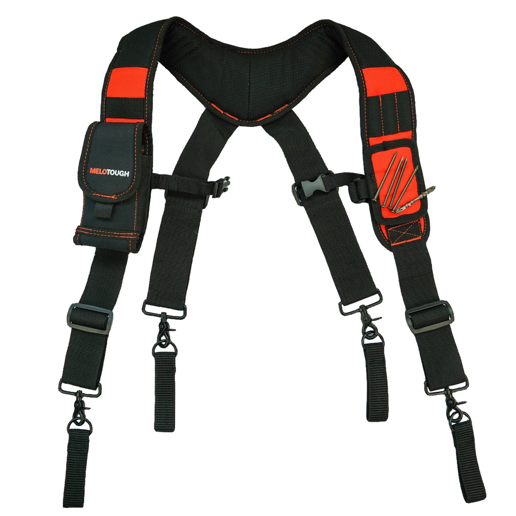 Heavy Duty Tool Belt Suspenders for Men Padded Carpenter Construction Electrician Suspender with Attachment Loops