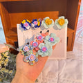 Hot Selling Hand Flower Cloth Drop Earrings for Women Casual/Sporty Style Cross Border Autumn Winter