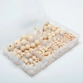485pcs   Various Size Round Wooden Beads for Jewelry Making Diy