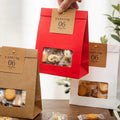 Snowflake Crisp Kraft Paper Bags for Food for Packaging Biscuits Dates Nougat Baked Snacks Milk Sushi Jelly Salad Pet Food
