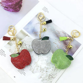 Keychain for Women and Girls Purse Charm Backpack Accessory Cute Bling Rhinestone Key Chain Tassel Key Fob Gift Teacher Keychain