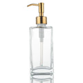 Longan Clear Liquid Soap Dispenser round & Square Glass Lotion Bottle with Stainless Steel Pump Cylinder-shaped Oil