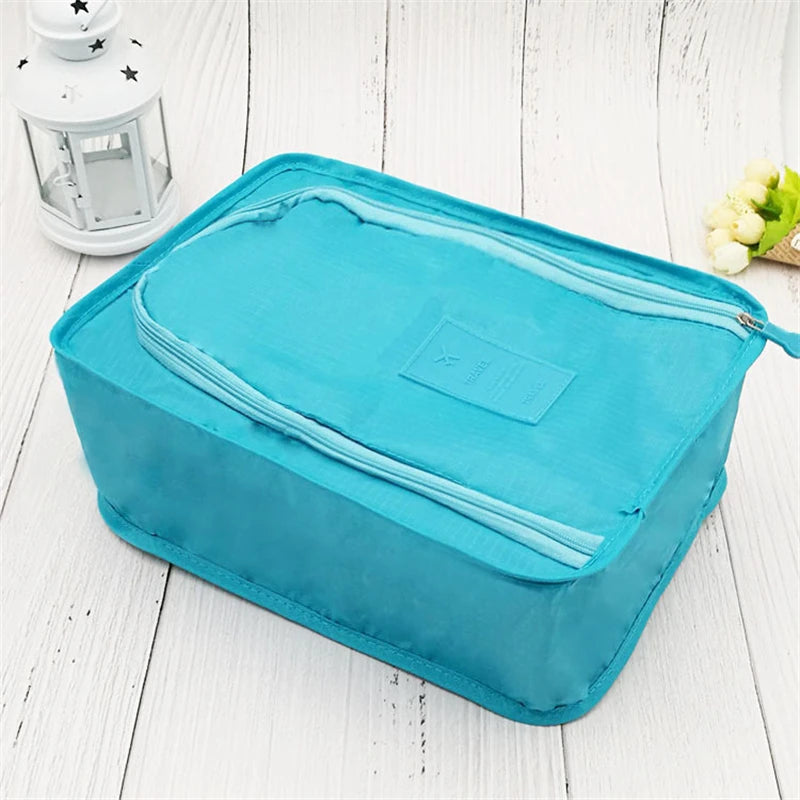 Unisex Travel Organizer Set Multi-Functional Clothing Sorting Storage Shoes Bags Zipper Letter Luggage Compression Pouches
