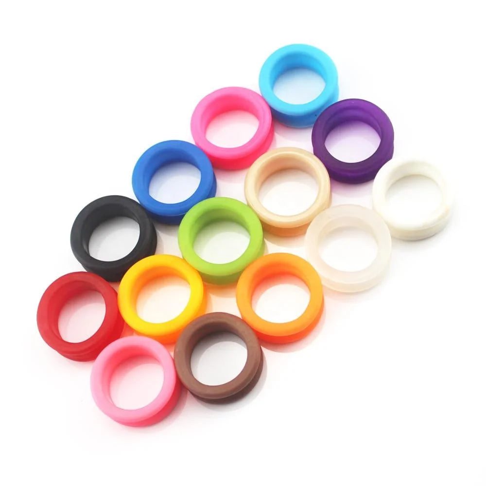 16 Colors Hair Pet Silicone Ring Finger Ring Inserts for Scissors