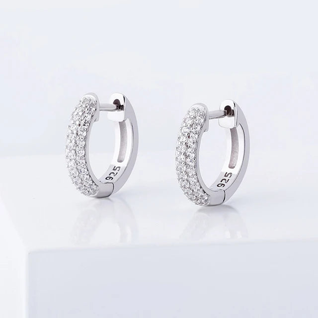 14K Gold Plated Cubic Zirconia Cuff Earrings Huggie Stud Earring