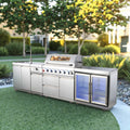 Youya Patio Furniture Set Gas Grill Pizza Oven All-in-one Modular BBQ Island Outdoor Kitchen Stainless Steel with Sink & Grill
