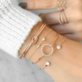 4 Pcs/ Set Bohemian Adjustable Charm Bracelet  Vintage Gold Crystal Circle Arrow Bracelet for Women