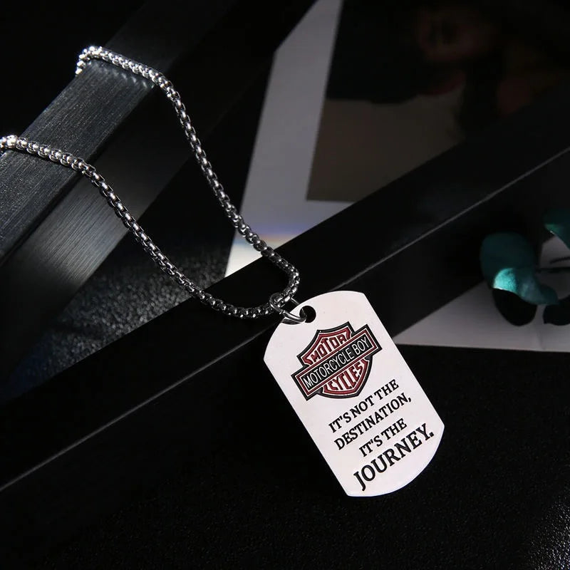 Shield Necklace Stainless Steel Chain Men's  Necklace Punk Style Alloy Jewelry Hip Hop Jewelry Necklace