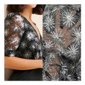 RTS Hot Sale 100% Polyester Silver Thread Lace Fabric Tulle Mmesh Shiny Sequin Embroidery Fabric