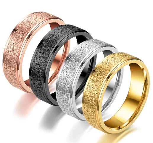 Stainless Steel Rings 2mm 4mm 6mm Wide Factory Wholesale Jewelry Gold Rose Gold Dull Polish Stainless Steel Wedding for Women