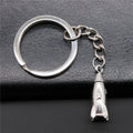 WYSIWYG 24x9x9mm Metal Zinc Alloy Antique Silver Plated 3D Rocket Key Chain Souvenirs Gift P1-ABD-C11798