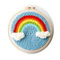 Popular Diy Crafts Punch Yarn Rainbow Stitching Embroidery Rug Hooking Punch Yarn Needle Starter Kit