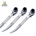 19/21mm Double Socket 24th Teeth Crv Socket Ratchet Wrench 45# Carbon Steel Handle Pearl Nickle Plated