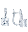 Yh Jewellery Trendy Silver Earrings 925 Sterling Big Cubic Zircon Stones Ear Decoration Hoop Silver Luxury Wedding Earrings