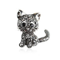 European and American Fashion Cute Kitten Brooch Exquisite Rhinestone Inlaid Pin Jewelry