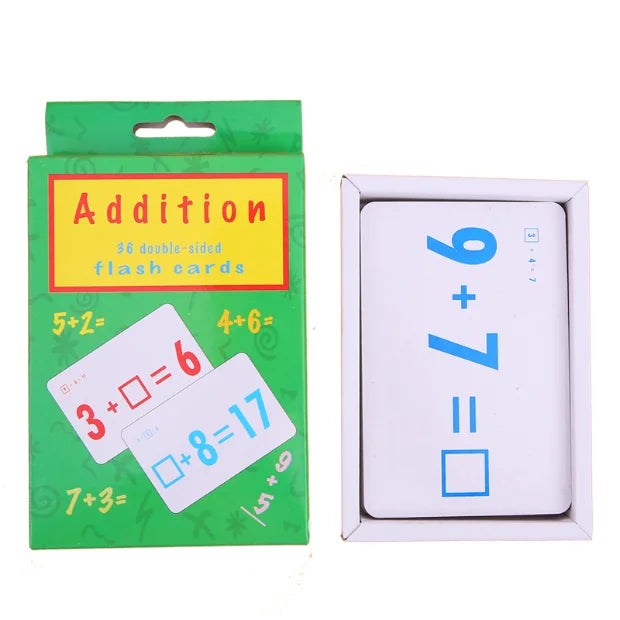 Hot Selling 36pcs Mathematics Flash Card Clear Printing Addition Subtraction Multiplication Division Puzzle Parent-Child