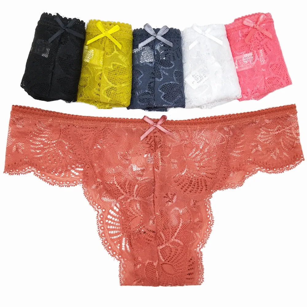 European and American Underwear Hollow Temptation Low Waist Crotch Lace Briefs Ladies Thong