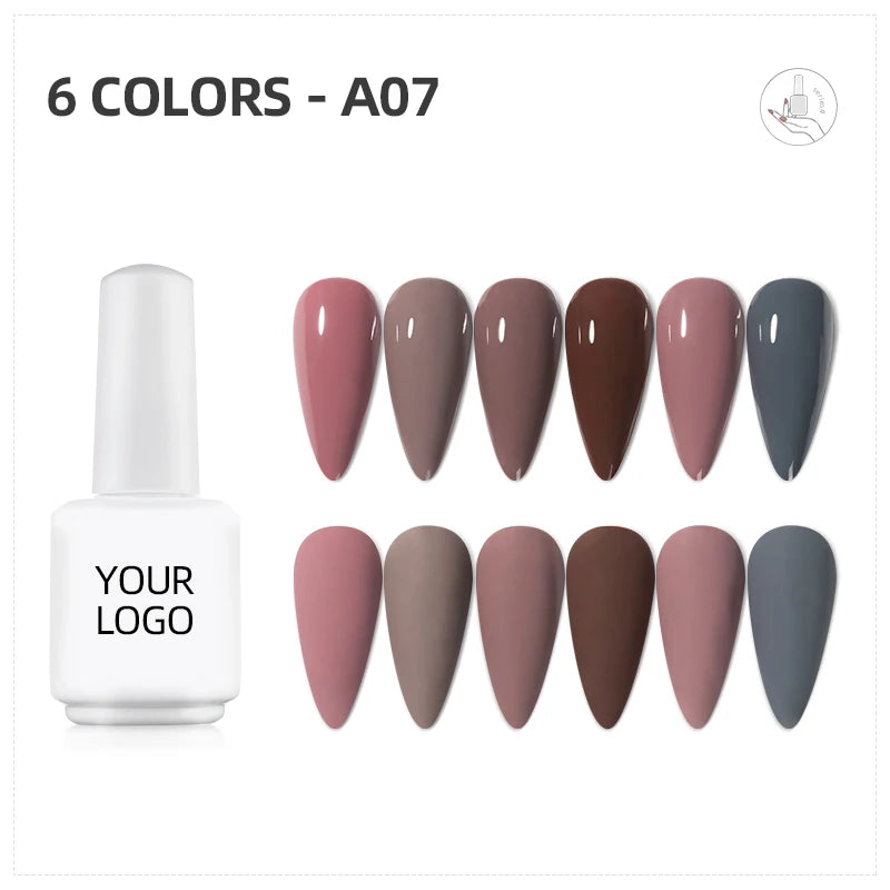 JTING Free Sample Private Label Design Gel Nail Art Uv Gel Nail Polish Kit 6 Colors Nail Polish Bottles Wholesale