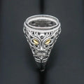 Sterling Silver 12*15/12*16/13*18mm Semi Mount Men's Ring Frame Empty Bezel Setting S925 Base Without Center Stone for DIY Inlay