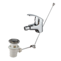 Modern Chrome Lavatory Deck Mount Bidet Toilet Faucet Single-Hole Ceramic Valve Pop-up Drain Basin Sink Tap Mixer
