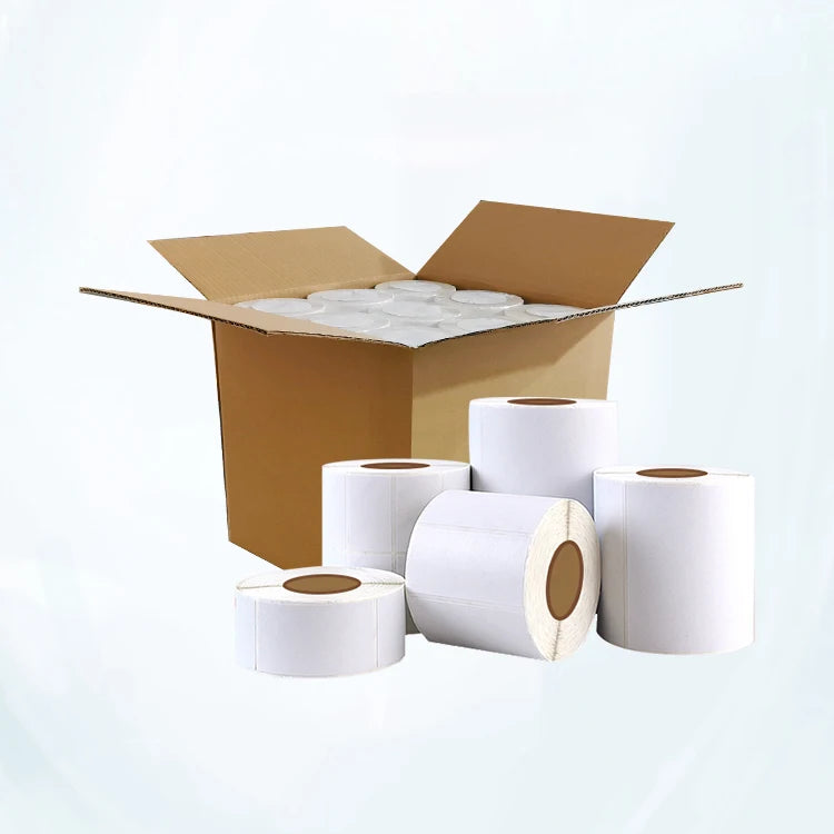 Black Label Custom Direct Thermal Paper Label Roll and Price Label Stickers