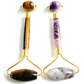 Diy 100% natural stone amethyst crystal jade facial roller natural crafts