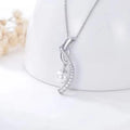 Fashion Women Jewelry 925 Sterling Silver Zircon Infinity Freshwater Pearl Pendant Necklace