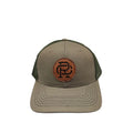 Wholesale Custom Logo Trucker Hat Cap With Leather Patch 6 Panel High Crown Mesh Cap Sport Hat