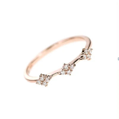 Peishang 925 Sterling SilverJewellry Rose Gold Plating White Cuber Zirconia Women Cute Daily Wearing Ring Jewelry Custom Vendor rings jewelry women