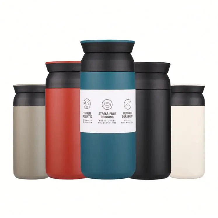 Personal Customized Logo Portable 350ml 500ml Stainless Steel Vacuum Water Flask Handle Hot Water Insulated Mini Thermo
