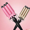 Luxury 3 Barrel Curling Lron Hair Styling Tools Big Wave Hair Curler Temperature Adjusting Ceramic Hair Curler