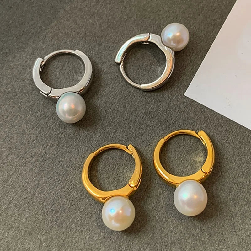 2024 New Higher Quality Natural Freshwater Pearl Hoop Earrings for Women Jewelry Gifts Factory Wholesale