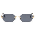 Rectangular Sunglasses Rimless Men's Octagonal Small Frame Metal Women's Rimless Uv400 Direct Sales Glasses