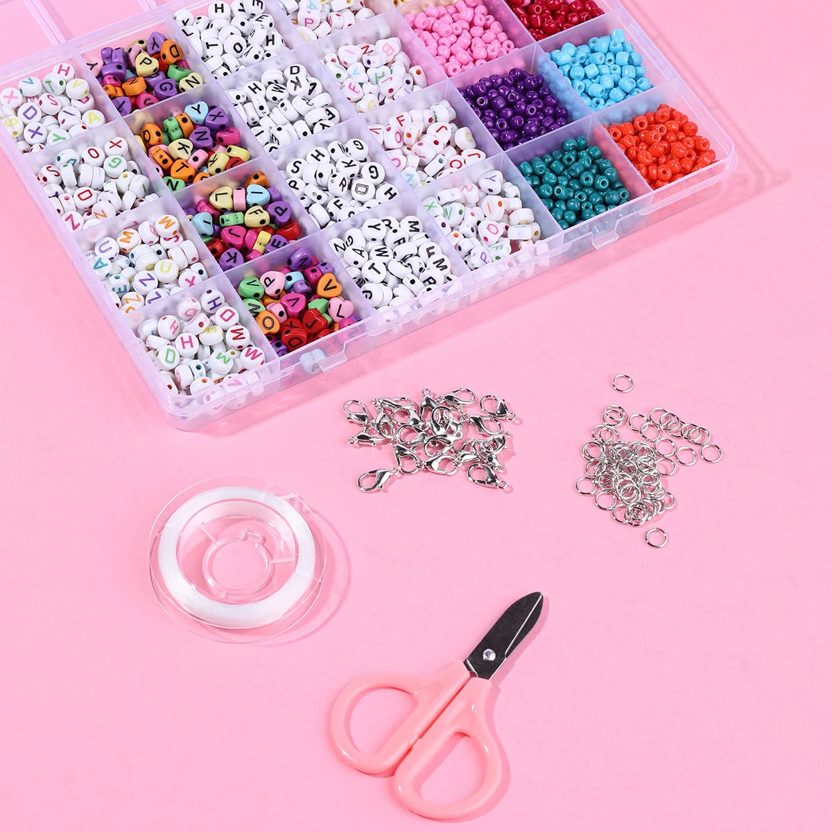 Wholesale Cheap Alphabet Letter Round Glass Seed Beads Box Kit for Jewelry Making Women Hand Diy Bracelet Set