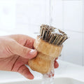 Factory Price Solid Eco-Friendly Natural Wooden Vegan Kitchen Brush Set with Sisal Bristles for Dish and Pot Cleaning