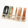 Ladies Belt  Alloy Inlaid Rhinestone Belts  Versatile  Pu the Belt for Women