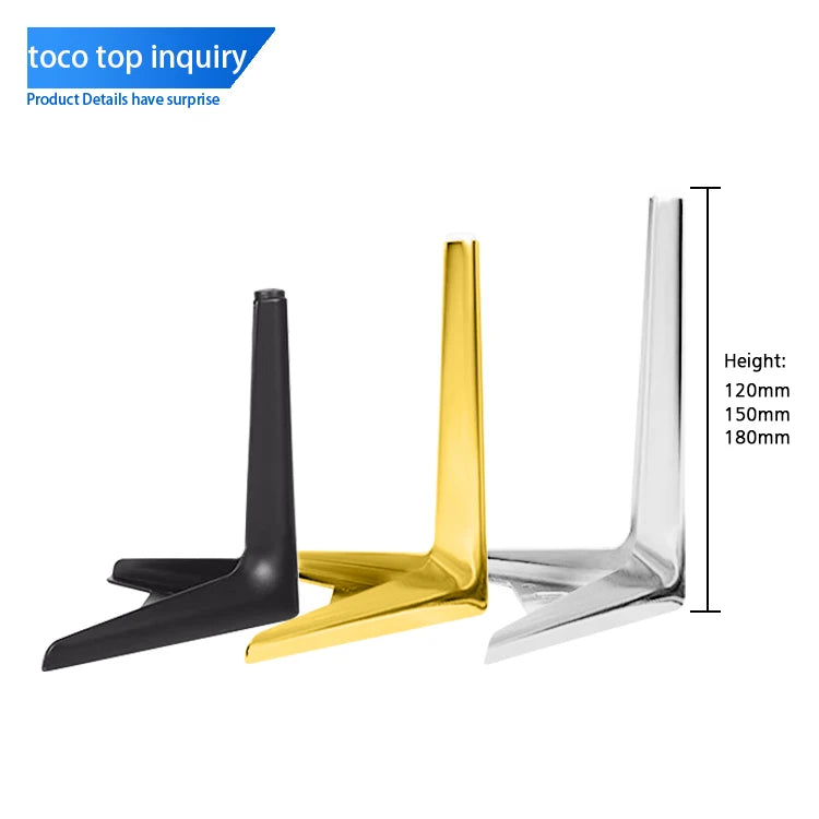 Toco Aluminum Alloy Sofa Legs Gold L-Shaped Customizable Modern Design for Hospital and Living Room Use
