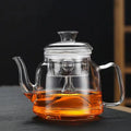 High Borosilicate Glass Teapot with Infuser Heatable Glass Teapot with Glass and Warmer