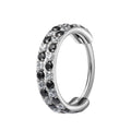 Wholesale Fashion ASTM F136 G23 Clicker Nose Ring Pave White and Black CZ Ear Cartilage Tragus Helix Lobe Body Piercing Jewelry