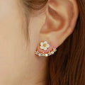 KR-130 Wholesale Fashion Lady Earring Women Jewelry Wholesale Alloy Crystal Little Daisy Flower Stud Earrings for Girls