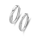 FDJZ-286 Adjustable Shiny Diamond Couple Rings for Women Classic Rhodium Plated for Weddings and Parties