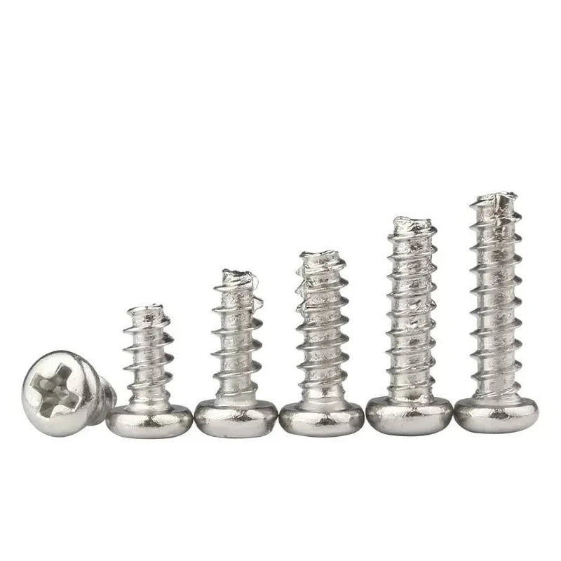 OEM M2 M2.5 X 10mm M4 Ss304 Pan Head Cut Tail Self Tapping Thread Screw for Plastic Fastener Manufacture Supplier