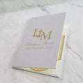 Gold and White Velvet Suede Acrylic Wedding Invitation Luxurious Wedding Invitation Card
