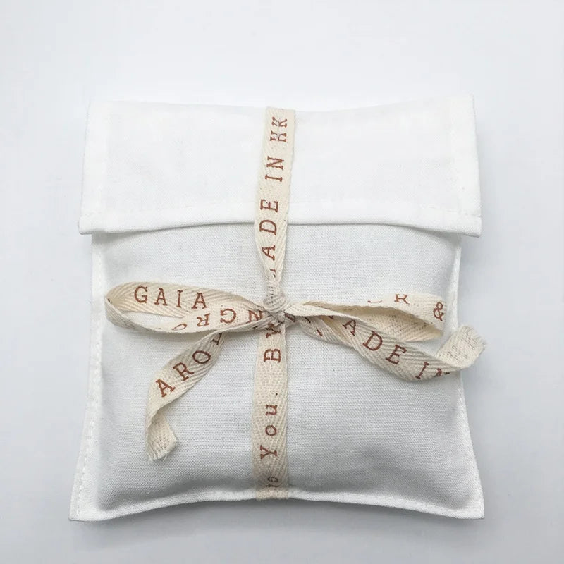 Custom Luxury Cotton White Underwear Storage Cotton Envelope Pouch Gift Bag With logo Ptrinted Herringbone Rope