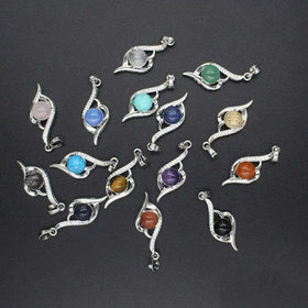 Letter N Heart Crystal Pendant Necklace Jewelry Chakra Charm Healing Quartz for Women and Girl