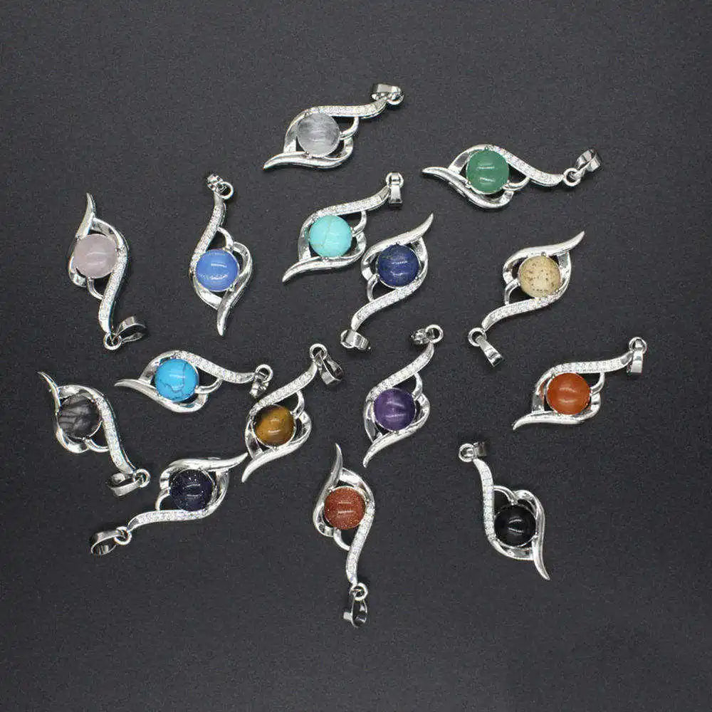 Letter N Heart Crystal Pendant Necklace Jewelry Chakra Charm Healing Quartz for Women and Girl