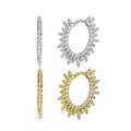 YHE0227 Gothic Ins Small Geometric Beads Hoop Earrings for Women Men Jewelry Cartilage Earrings 925 Sterling Silver Pendientes MegaBDM